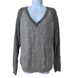 Chaps classic V-neck cableknit sweater